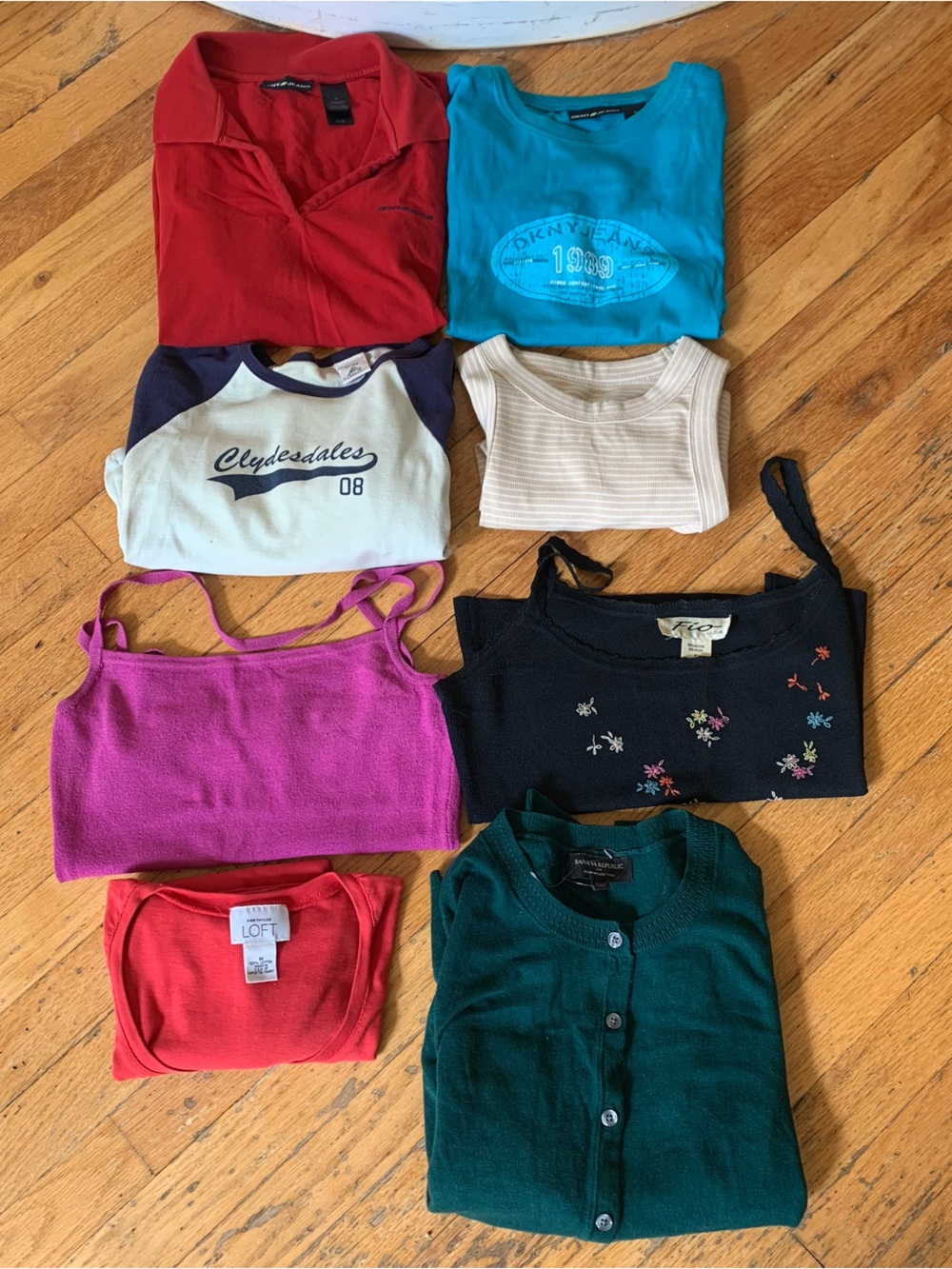 7 vintage y2k 2000s tank tops and t-shirts bundle